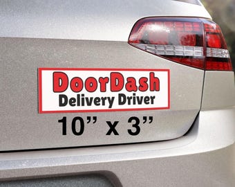 DoorDash Auslieferungsfahrer Auto-Magnet, wetterbeständiges Fahrzeugschild (10 '' x 3 ''