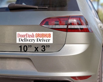 DoorDash GrubHub Auslieferungsfahrer Magnet Aufkleber | Mutiges Multi-App Gig Worker-Zeichen | 10 x 3 Abnehmbarer Automagnet | Essen Lieferfahrer Zeichen