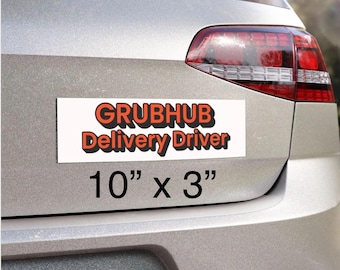 GRUBHUB Auslieferungsfahrer-Automagnet - wetterfestes 25 cm x 7,5 cm