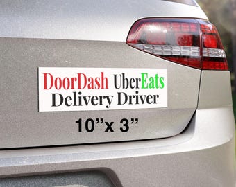 DoorDash UberEats Lieferung Fahrer-Auto-Magnet | Gig Worker Schild (10x3)