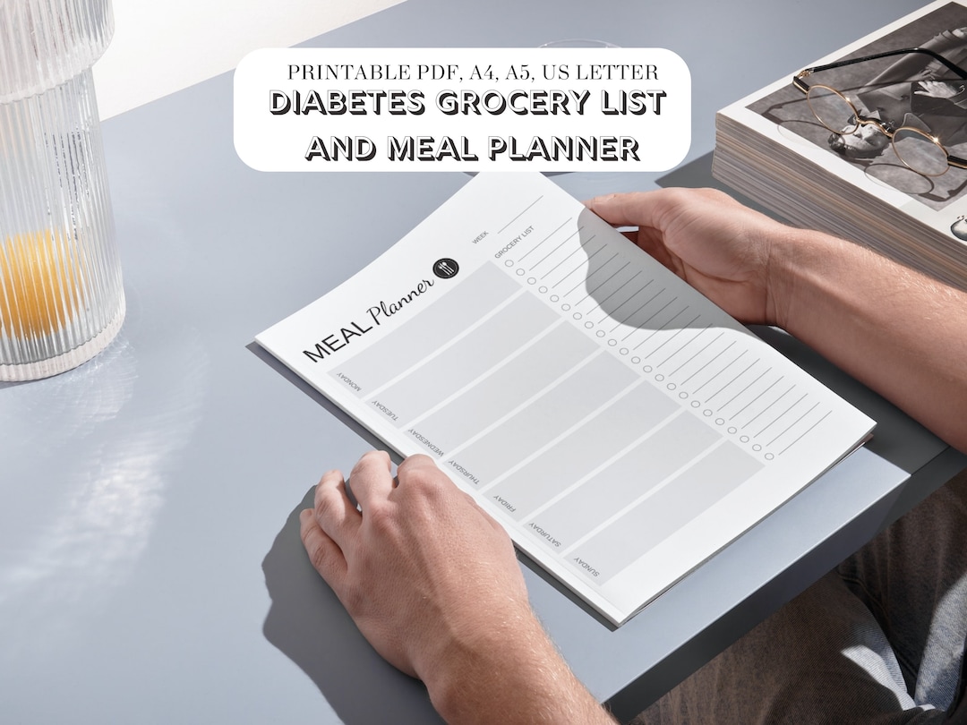 Diabetes Food List and Meal Planner for Type 1 and Type 2 Diabetes Meal