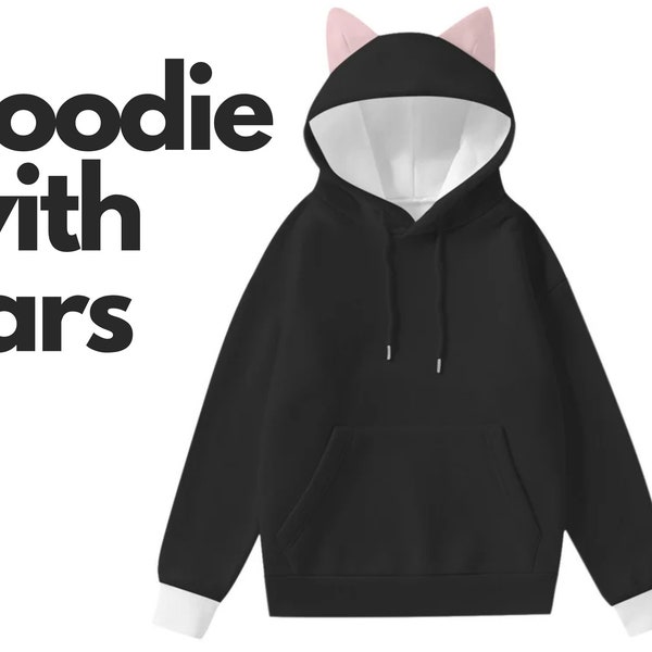 Hoodie With Ears Etsy