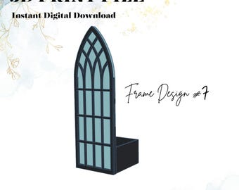 Gothic Kathedrale Buch Nook STL: 3D Drucker Dateien, Landschaftsfenster (Digital Download)