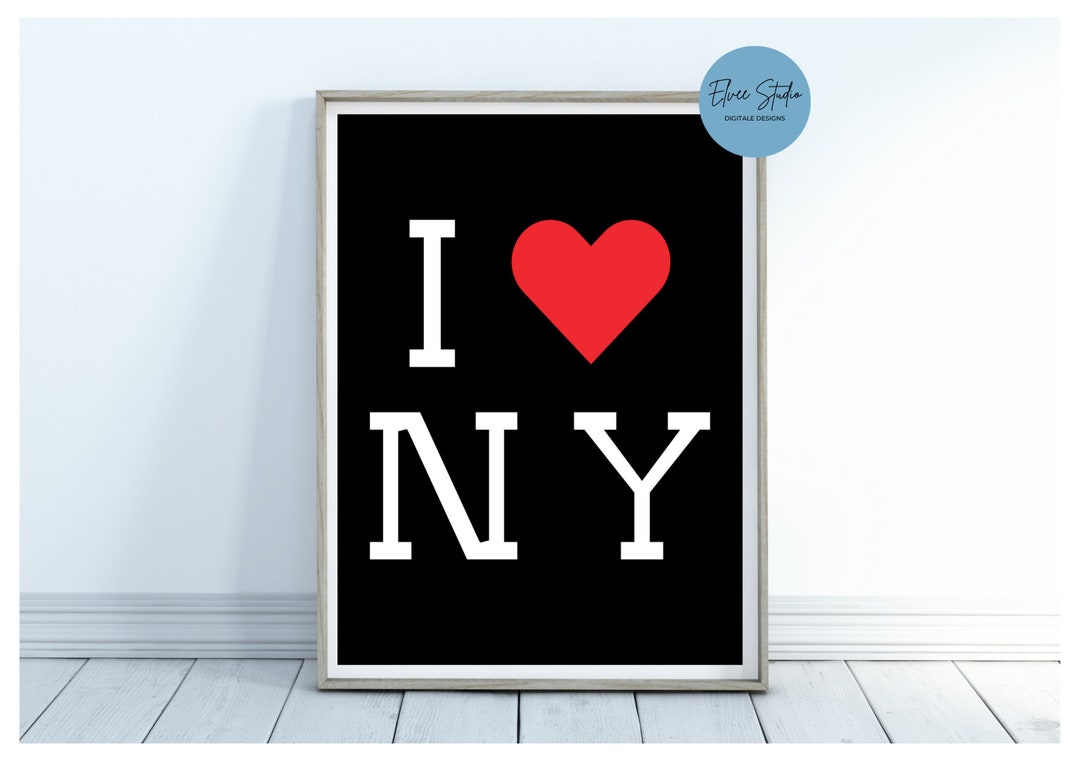 I Love NY Poster, Travel Poster New York, Black and White - Etsy
