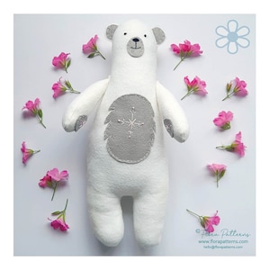 Felt toy polar bear sewing pattern
