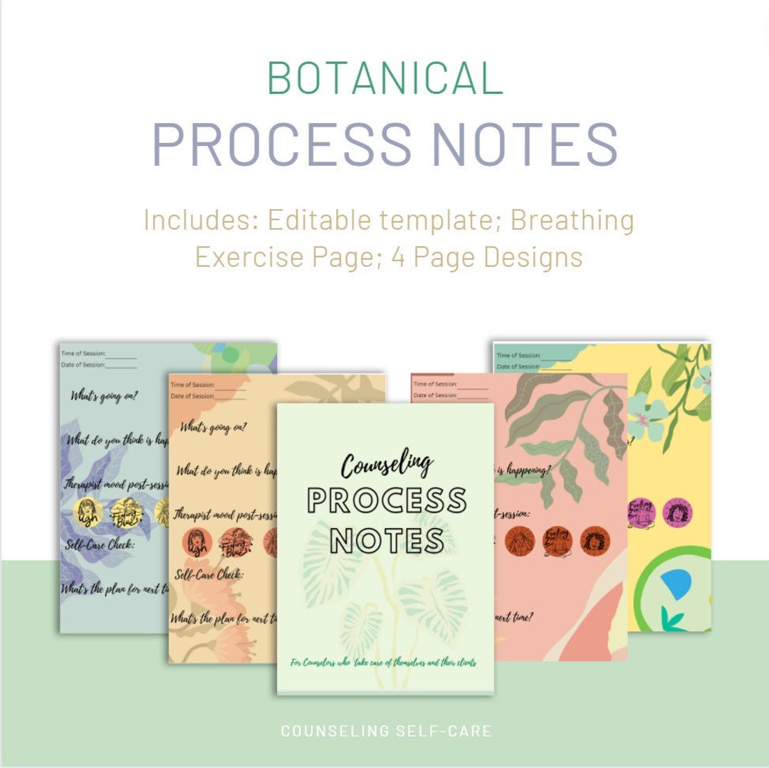 Counseling Process Notes Template Etsy