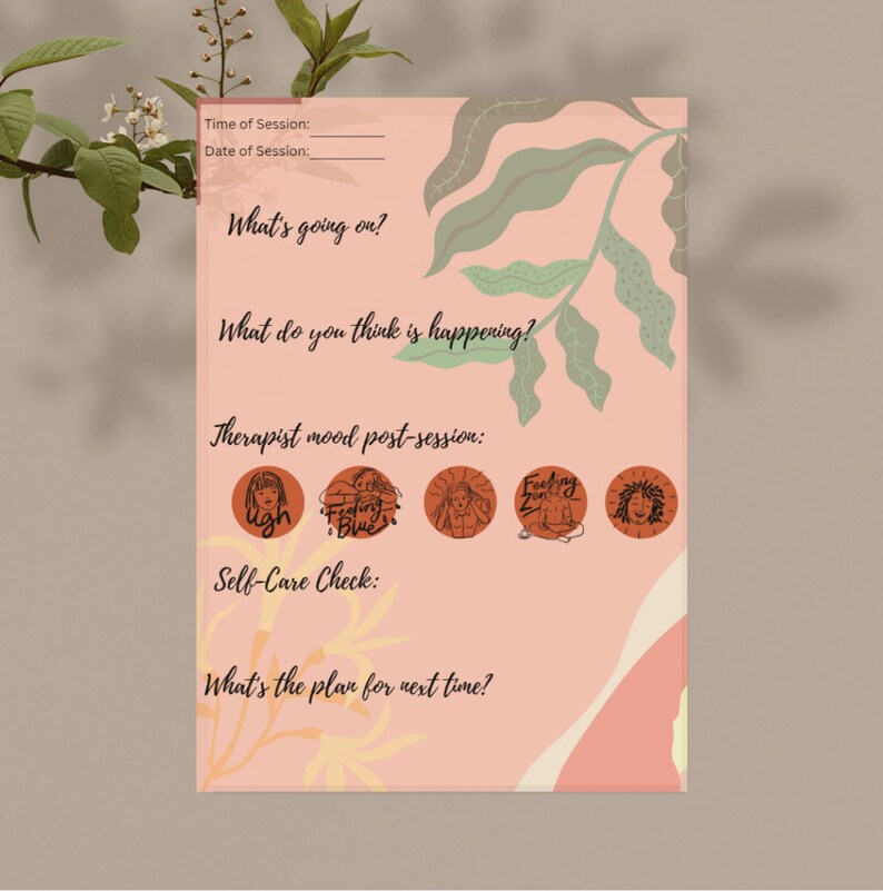 Counseling Process Notes Template Etsy