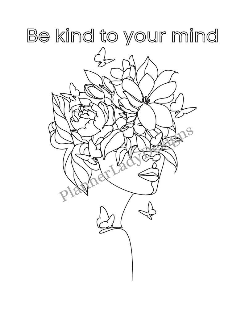 Adult Coloring Pages Mental Health Inspiring Digital Downloads - Etsy