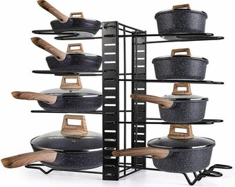 Geekdigg Pot Organizer Rack For Cabinet With Adjustable And