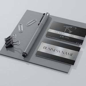 Modern Business Card Template - Editable Business Card - Printable Business Card - Black & Silver Business Card