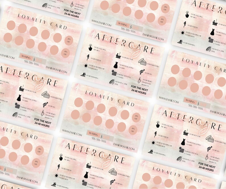 Waxing Aftercare Card, Editable Wax Care Card Template, Wax Treatment ...