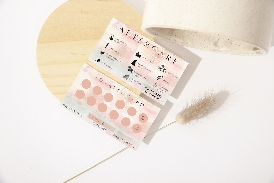 Waxing Aftercare Card Editable Wax Care Card Template Wax Etsy