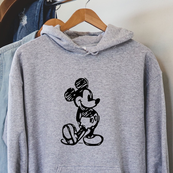 Sketch Mickey Hoodie, Mickey Mouse Sweatshirt, Sketch Disney Sweatshirt, Disney Vintage Sweatshirt, Disney Trip Hoodie.