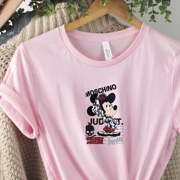 Moschino T-Shirt, Moschino Fashion T-Shirt, T-Shirt Moschino, Fashion Trend,Moschino Mickey Shirt