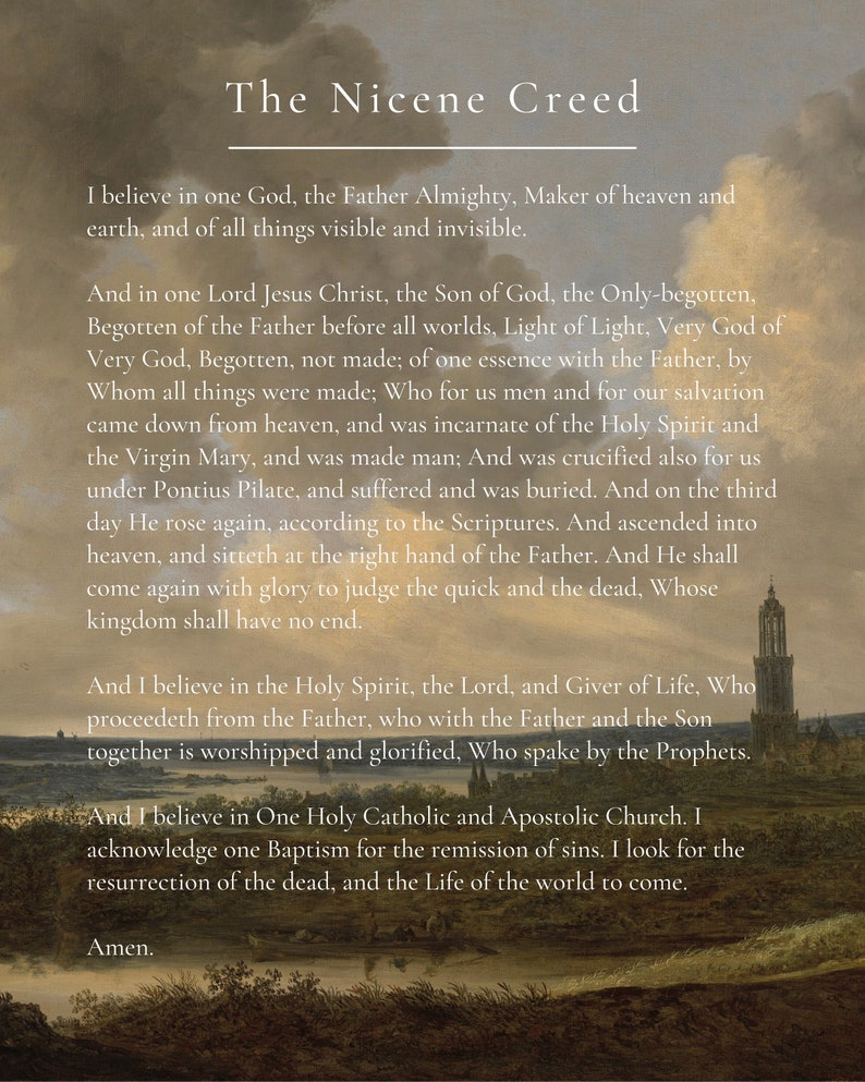 Nicene creed poster etsy