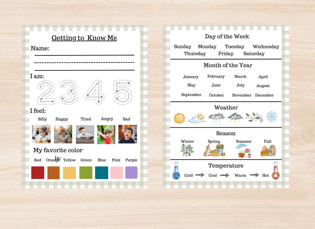Circle Time Worksheets Etsy