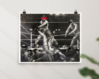 Dempsey and Firpo STRIKE Poster | Boxing and Graffiti Art | Edgy Wall Art for Bedroom, Games Room or Living space