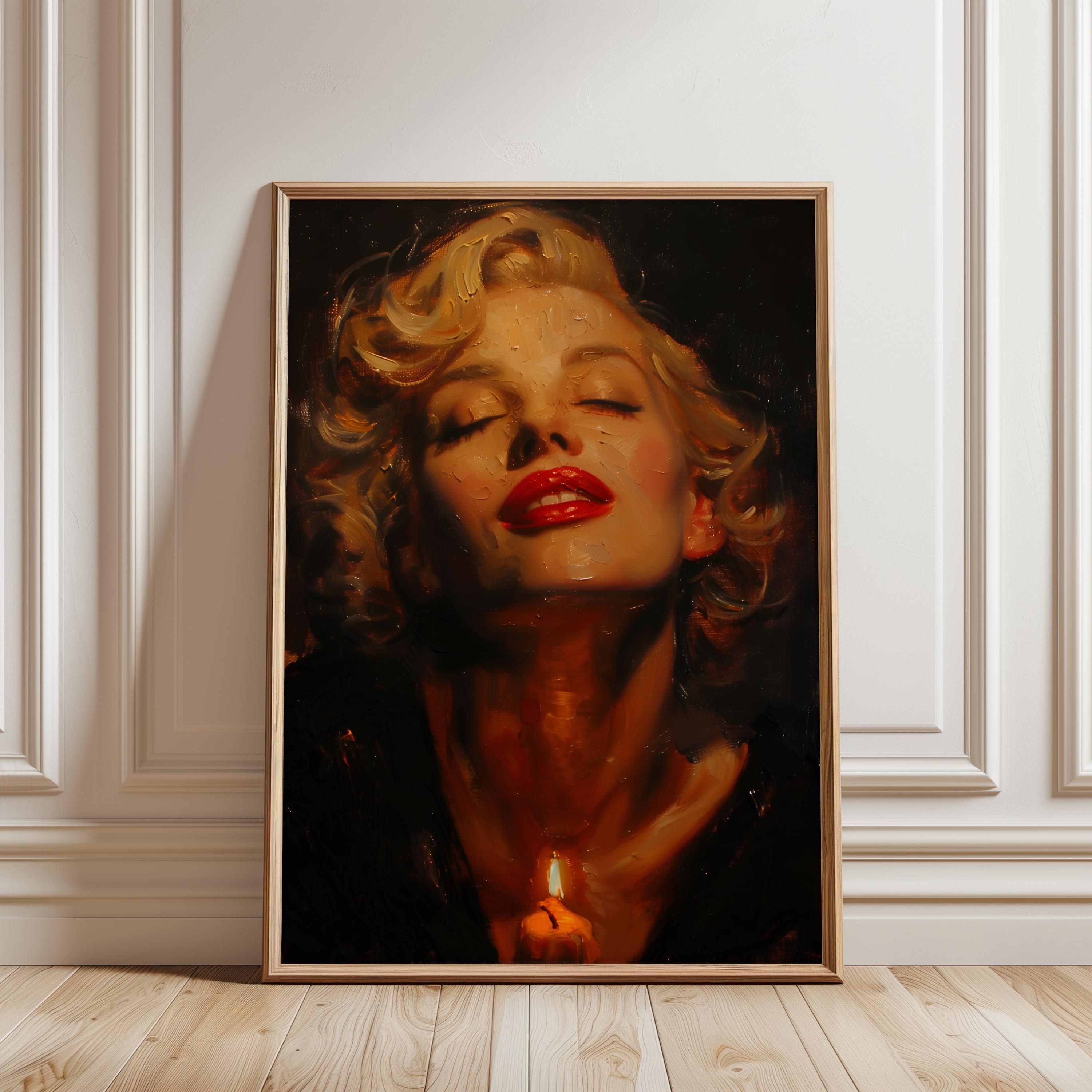 Vintage Marilyn Monroe Poster - Golden Age Oil Painting Fine Art Print ...