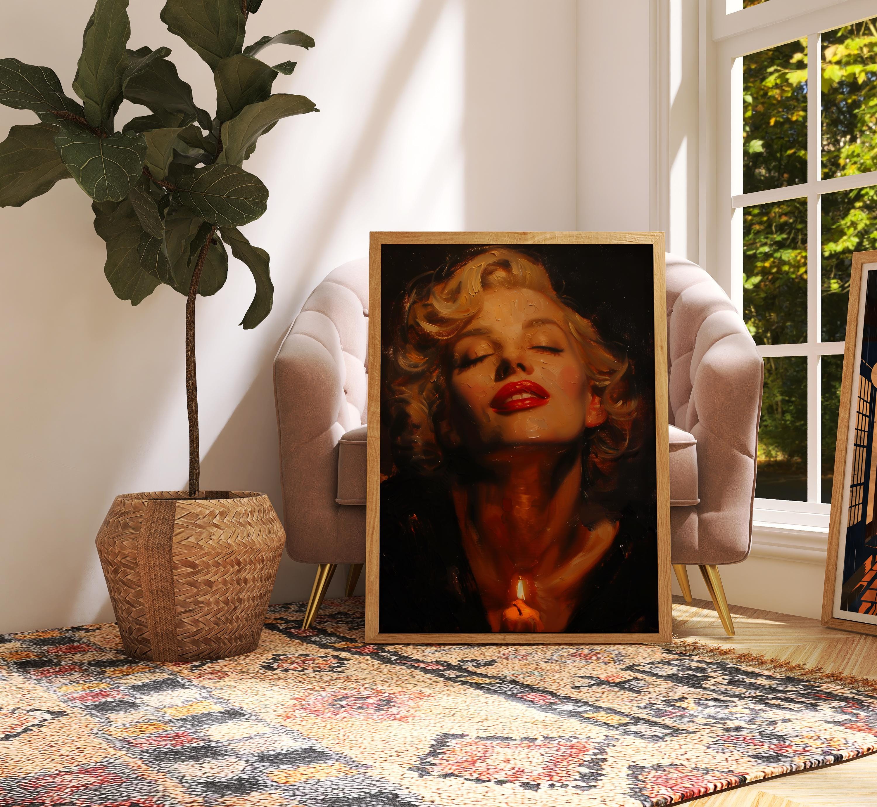 Vintage Marilyn Monroe Poster - Golden Age Oil Painting Fine Art Print ...