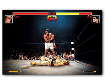 Ryu VS Ali Street Fighter Boxing Mashup (print)