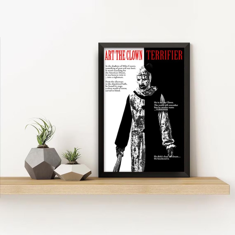 Terrifier Splits Sinister Street King Art Print: 80s Grindhouse Horror, Cult Clown ...