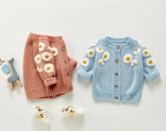 Spring Baby Sweater, Summer Baby Clothes, Baby Shower Gift, Toddler Cardigan, Baby Girl Sweater, Toddler Girl Spring Button Up Sweater