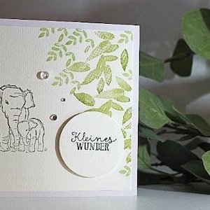 Carte de félicitations pour la naissance, éléphant