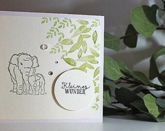 Cartão de felicitações pelo nascimento, elefante
