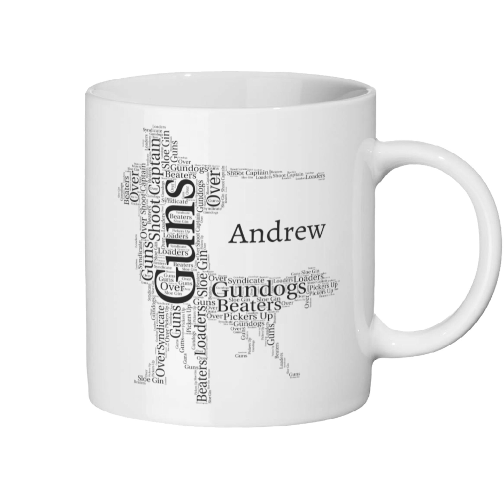 Personalised Game Shooting Gift, Gundogs, Gifts for Shooters, Personalised Shooting Mug, Ceramic