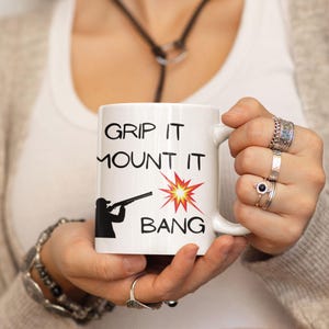 Clay Shooting Mug – Shooter Silhouette, Grip It. Mount It. Bang - 11oz Ceramic