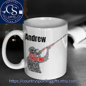 Personalised Clay Shooting Gift, Gifts for Shooters, Shooting Mug, “Clay Shooting Disciplines” Ceramic Coffee Mug 11oz