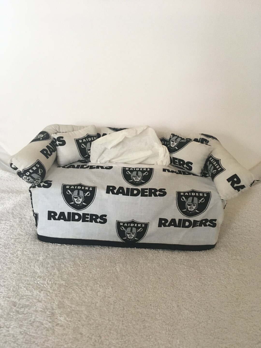 Las Vegas Raiders Sofa Tissue Box Cover Sports Football Etsy