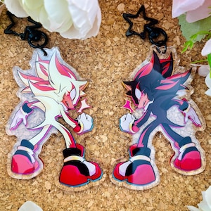 Shadow Hedgehog 3.5&#39; Acrylic Keychain/Charms | Double Sided | Super Shadow