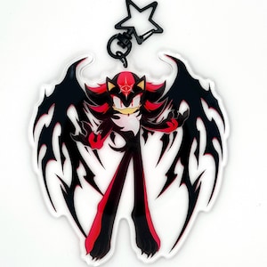 Shadow the Hedgehog 3.5&quot; Big Acrylic Keychain/Charm | Sonic x Shadow Generations | Doom Wings