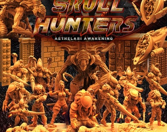 Skull Hunters 4 | Aethelari Awakening | Sci-Fi | Alien | RPG | Sci fi | Cyberpunk | Role Playing | DnD | Papsikel Miniatures