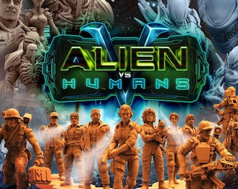 Aliens vs Humans 5  | Marine | Space Crew | Xeno | Battle Knight | Xenosith | Role Playing | DnD | Papsikel Miniatures
