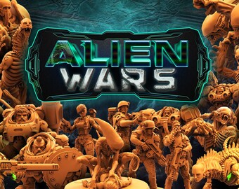 Alien Wars 1 | Sci-Fi | Alien | RPG | Sci fi | Cyberpunk | Role Playing | DnD | Papsikel Miniatures