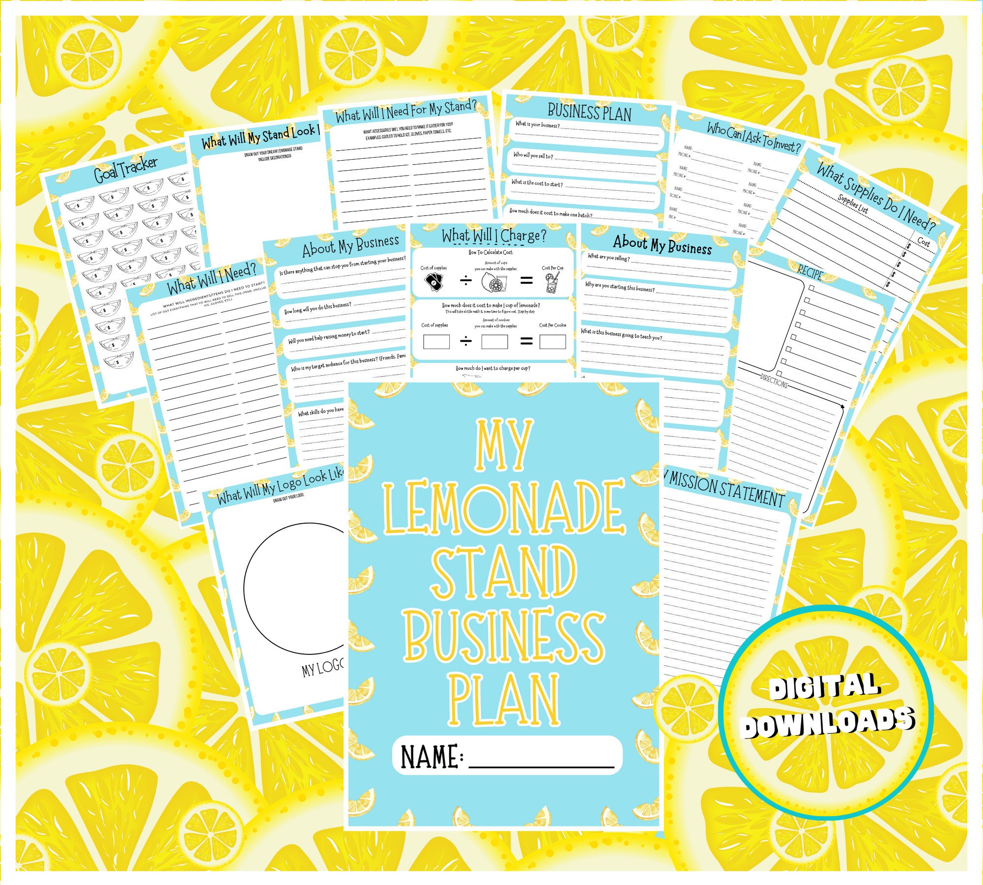Lemonade Stand Business Plan for Young Entrepreneurs - Printable ...