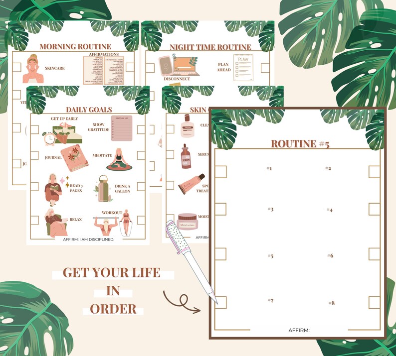 Printable Womens Daily Routine| Editable Morning & Night Routine| Skin ...