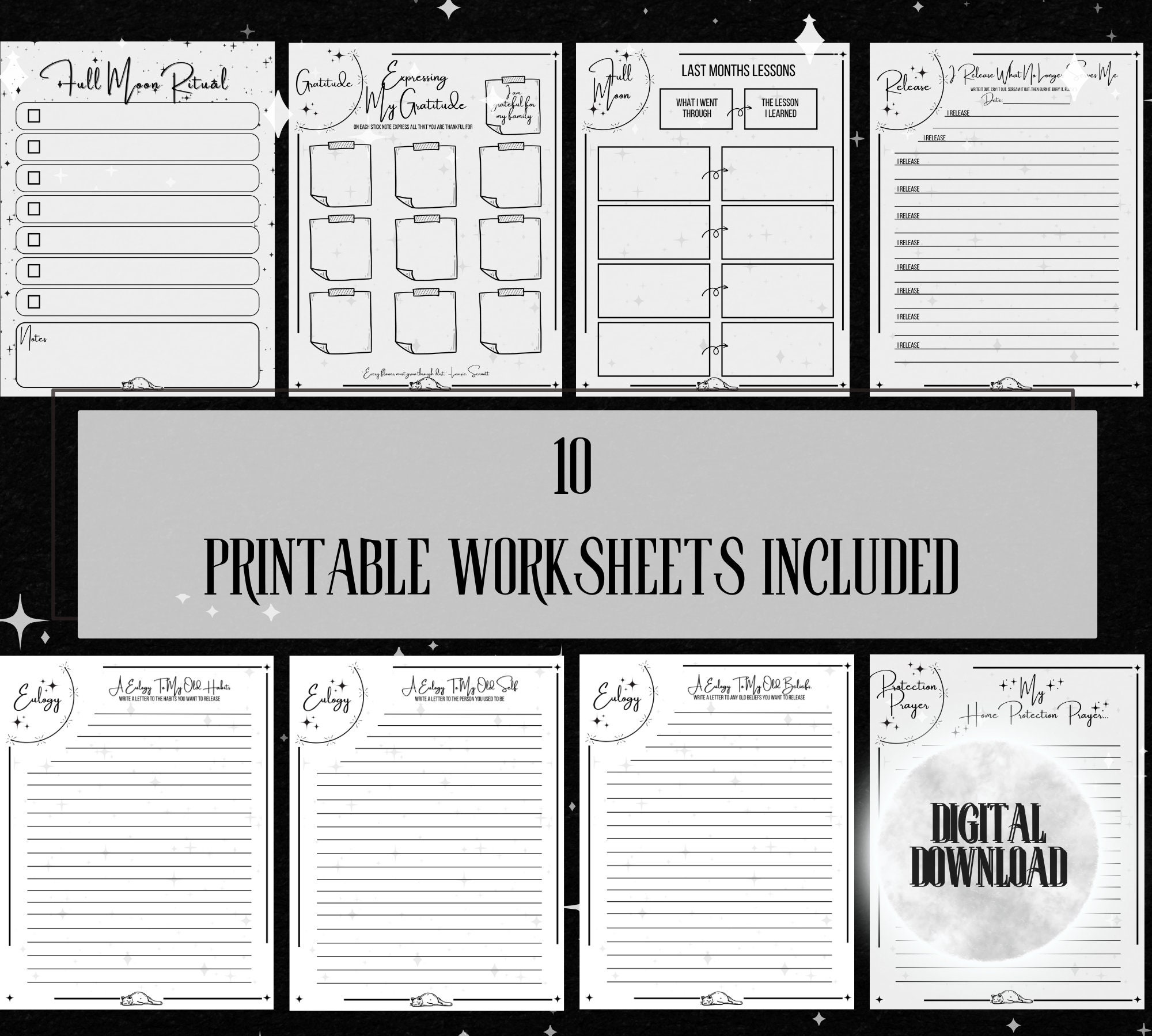 Savoring Rituals Worksheet Full Moon Ritual Worksheets|full Moon Planner|releasing|gratitude ...