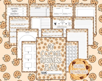 Plan d'affaires pour les cookies adaptés aux enfants | Modèle imprimable et modifiable pour les jeunes entrepreneurs | Démarrez votre propre entreprise de cookies