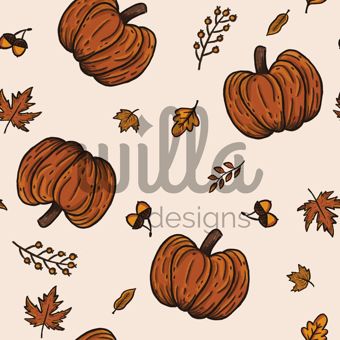 Pumpkin Seamless File, Fall Surface Pattern, File Handmade Baby Clothes ...