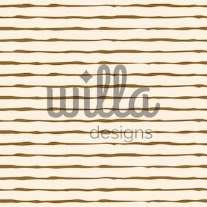May include: A white background with brown horizontal stripes and the text "willa designs" in gray.