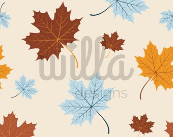 Fall leaves seamless pattern, Fall Leaves Orange seamless file, clothing printing file, autumn leaves, wallpaper surface pattern