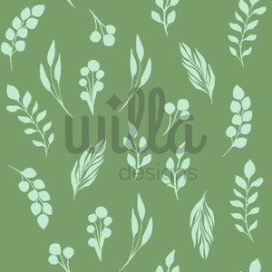 floral shadow pattern-green- Spring surface pattern- Flowers Pattern