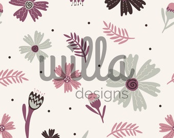 Patrón sin costuras de flores, malva, patrón de superficie primaveral, estampado de papel tapiz, ropa para niños