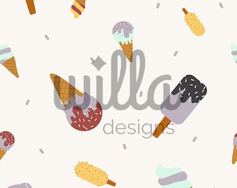 Helado de patrones sin fisuras, patrones de superficie de helado, colores de otoño