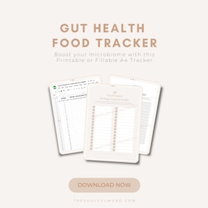 Food Tracker | Gut Health | Microbiome | Eat More Variety Food Tracking Printable & Fillable PDF