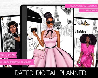 Digital planner 2025 Goodnotes 5 planner iPad planner Notability planner Dated digital planner 2025 Digital calendar African American PNG