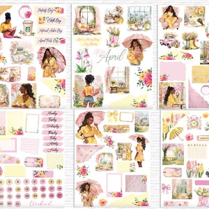 April Digital Planner Stickers Spring Flowers Digital Sticker Kit 2025 ...